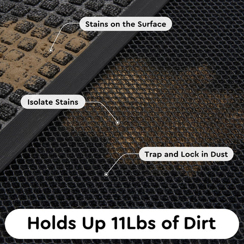 tchdio easy-clean outdoor mat rinses clean after muddy days