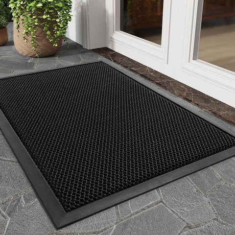 tchdio dirt-trapping front door mat with mesh surface to keep entryways cleaner.