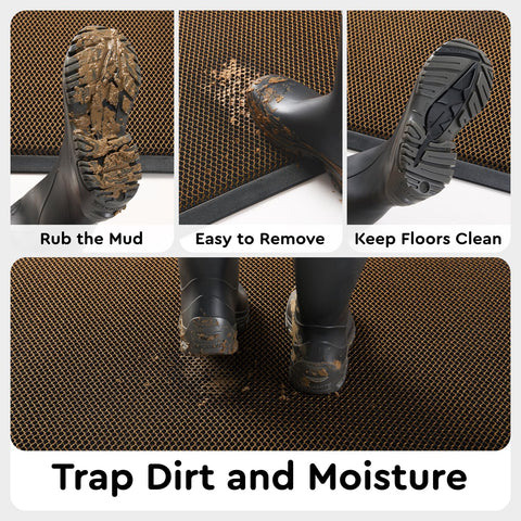 tchdio non-slip rubber back keeps the mat stable in wet conditions.