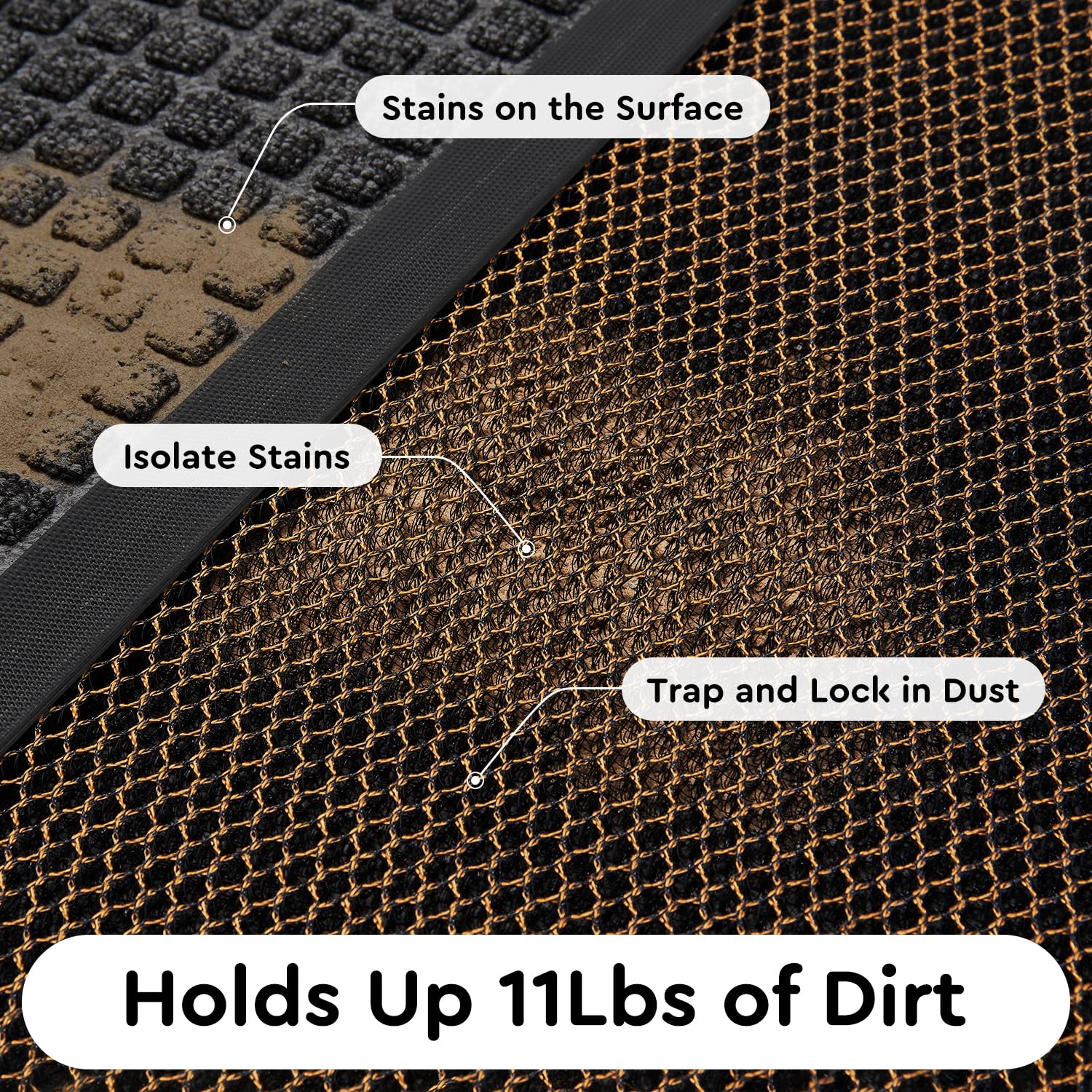 Tchdio rain resistant front door mat helps keep entry dry and clean.