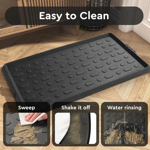 tchdio rubber boot tray raised edges keep spills contained near the door