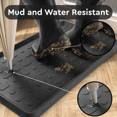 tchdio shoe mat entryway wide shot shows ample space for multiple pairs