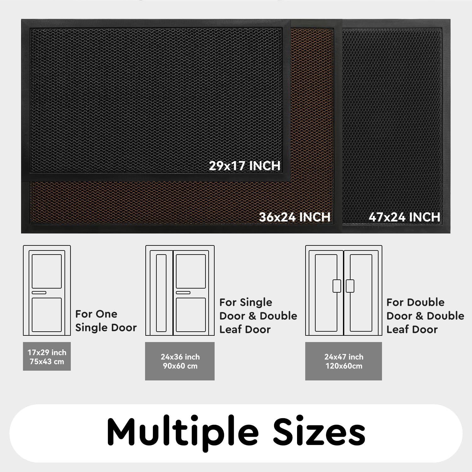 tchdio wide front door mat suitable for high-traffic entrances