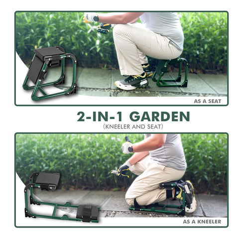 Tcoivs Ergonomic Knee Seat 350lbs-capacity ensures stable support for varied outdoor tasks.
