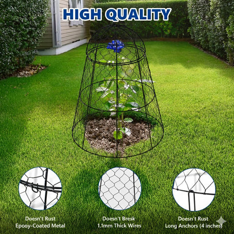 Tcomhk Garden Cloche Anchors Included, secure cloches against wind and rain.