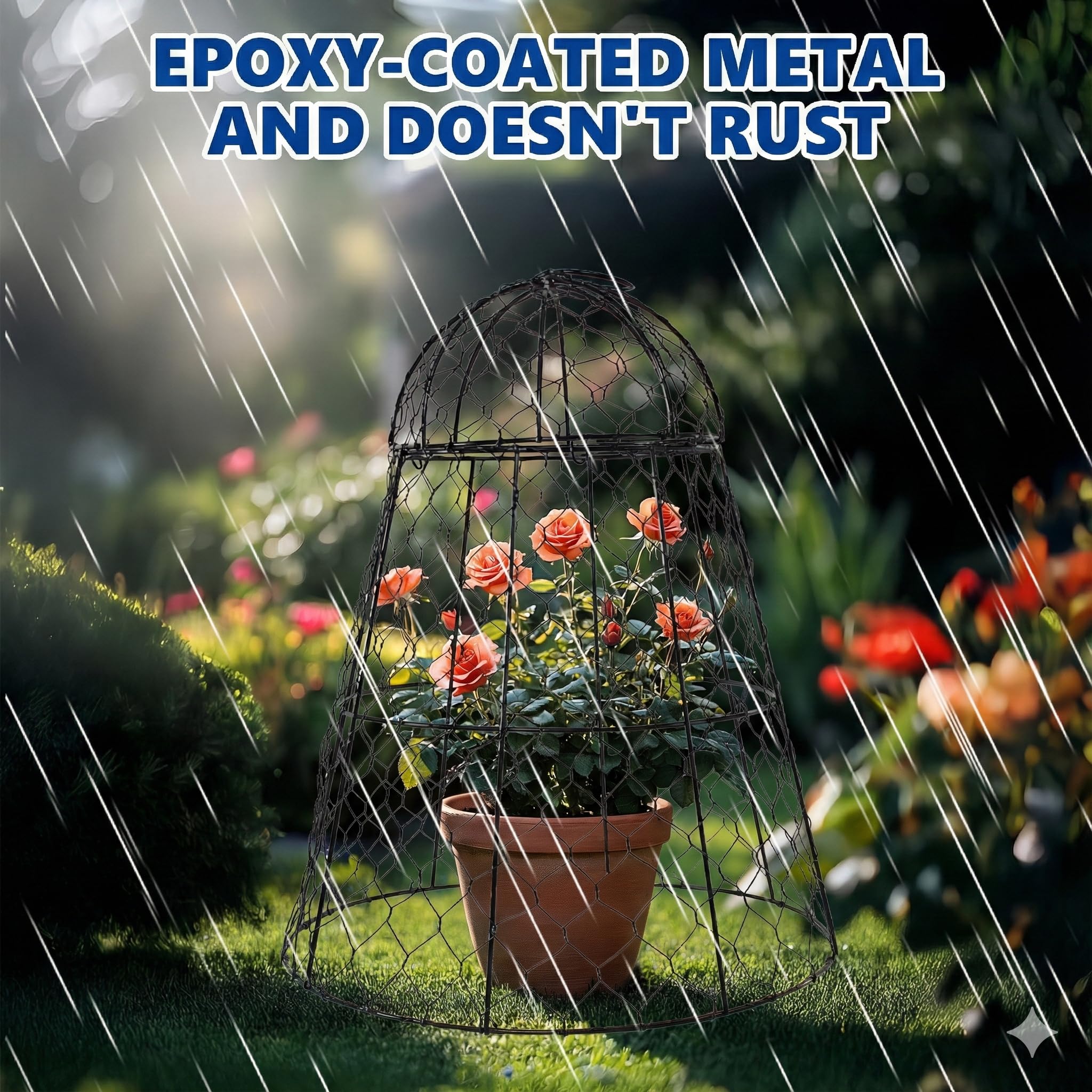Tcomhk Garden Cloche Dimension 17-7h-12-8d, ample room for seedlings and flowers.
