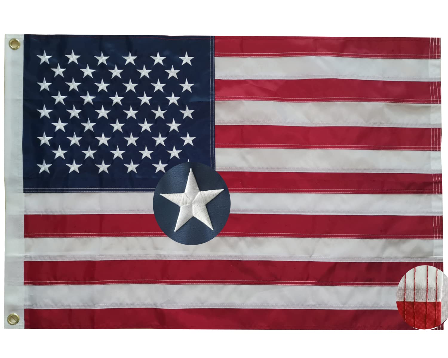 TCTOHZNG American flag 2x3ft embroidered stars for durable outdoor display