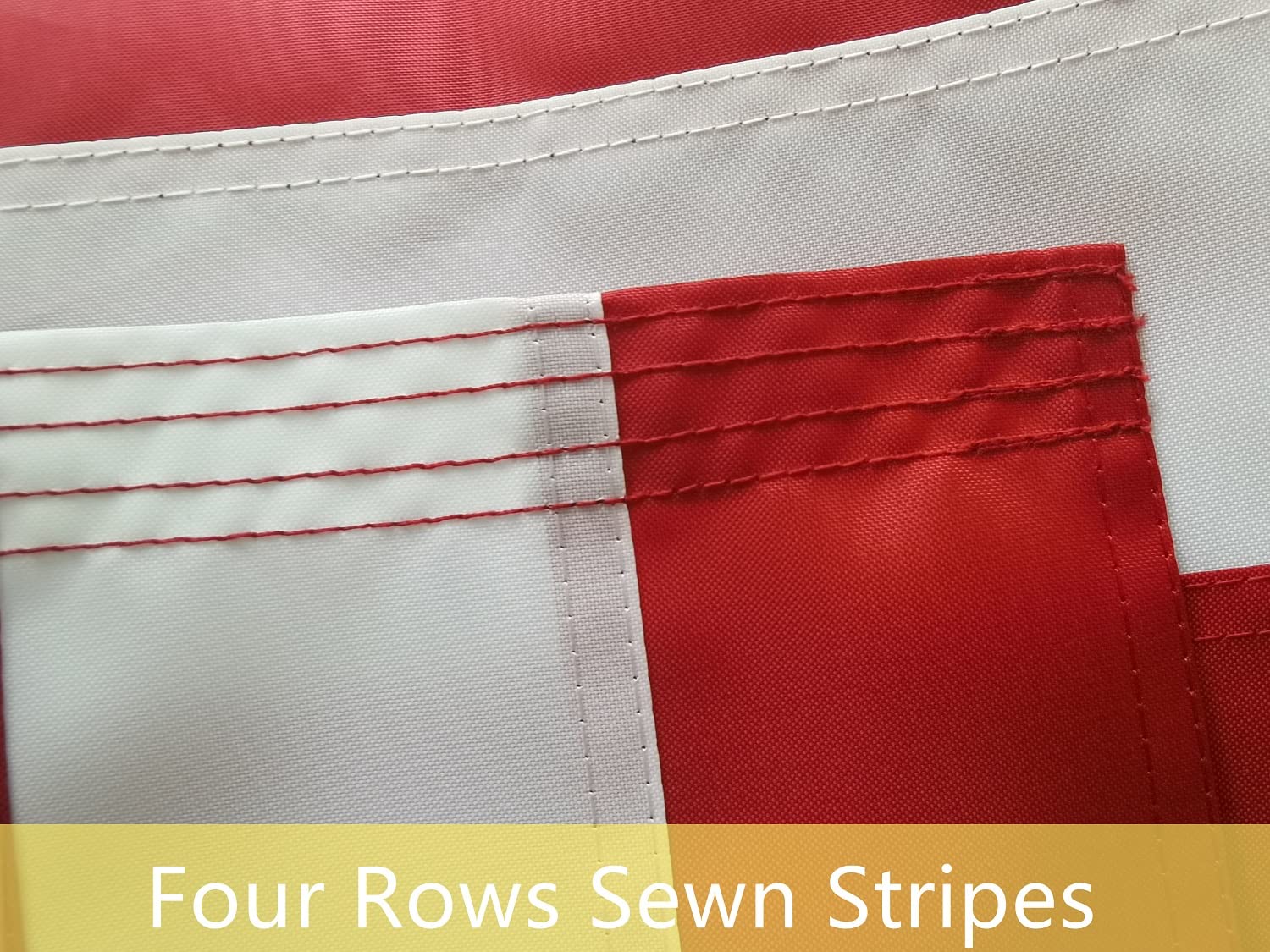 TCTOHZNG flag with canvas header and brass grommets for easy hanging