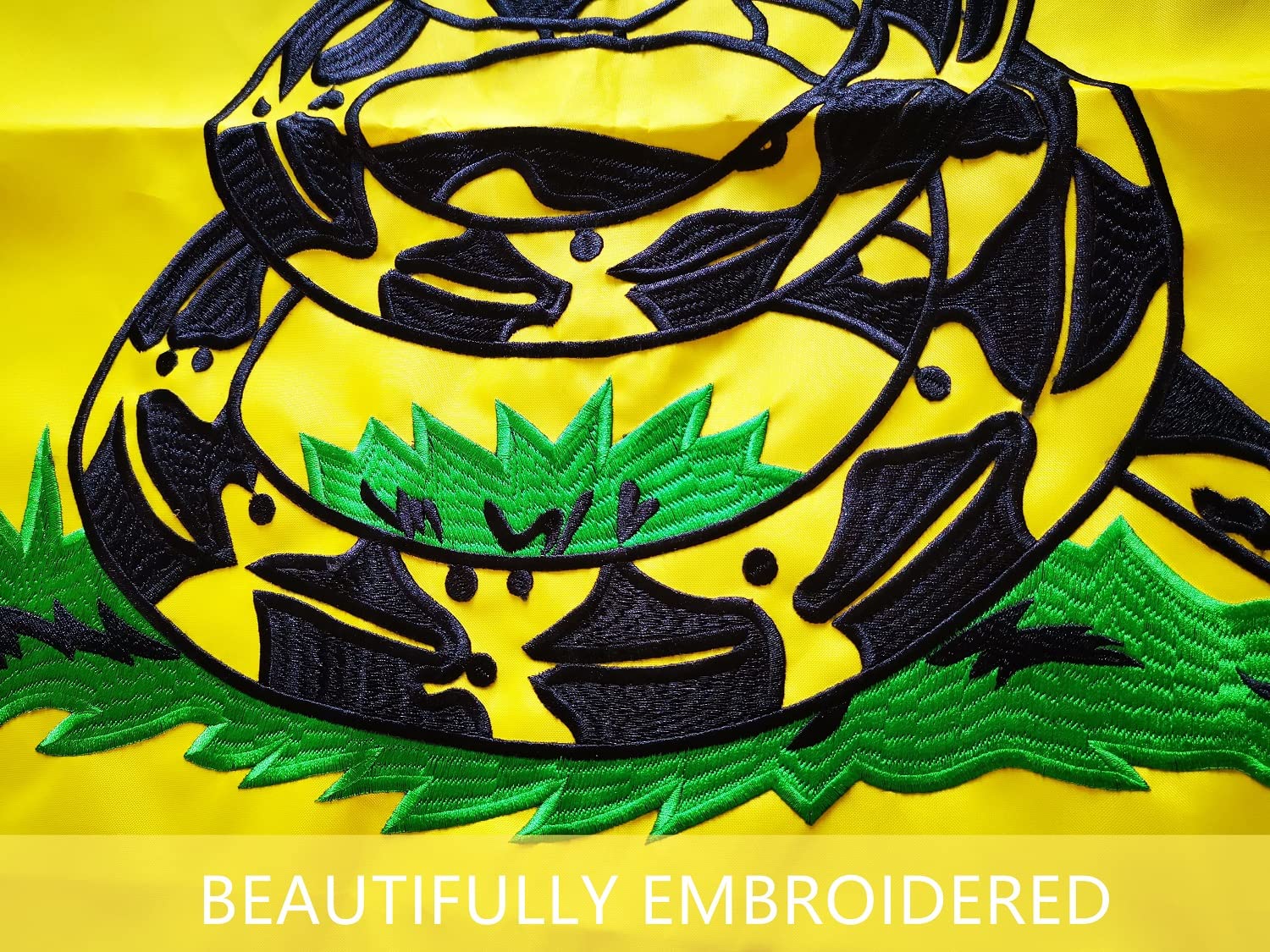 TCTOHZNG embroidered flag with canvas header for reinforced hanging