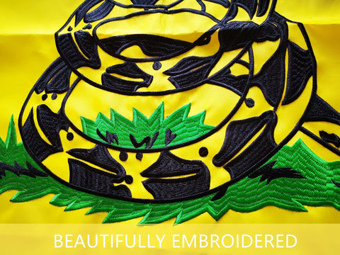 TCTOHZNG embroidered flag with canvas header for reinforced hanging