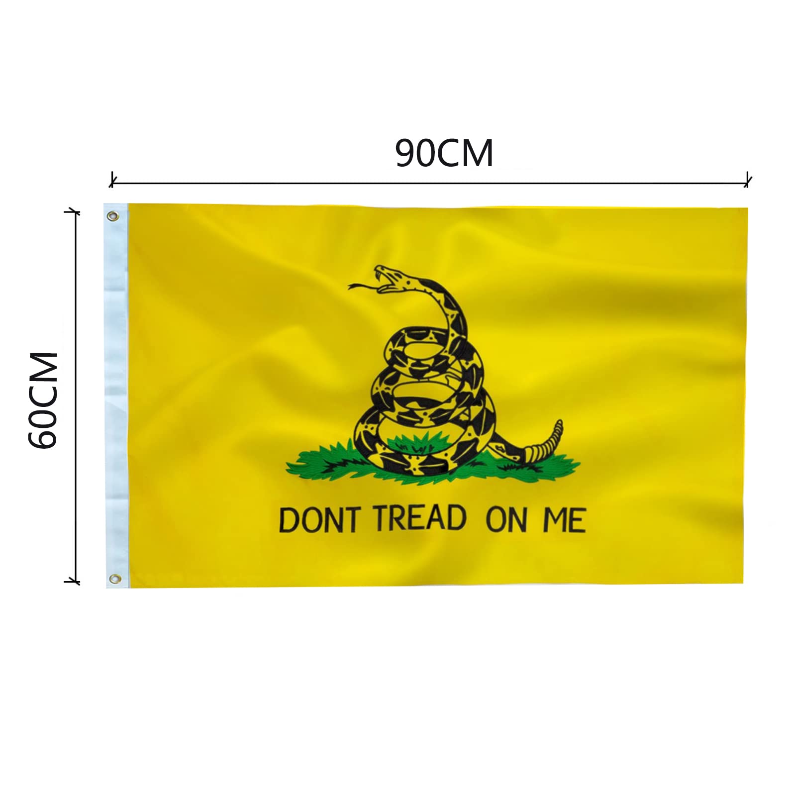 TCTOHZNG Gadsden flag embroidered banner with brass grommets for durable hanging