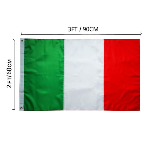 TCTOHZNG Italian flag 2x3ft outdoors ready for wind and rain.