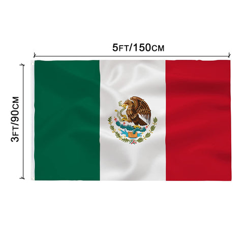 TCTOHZNG Mexico flag showing canvas header for secure mounting