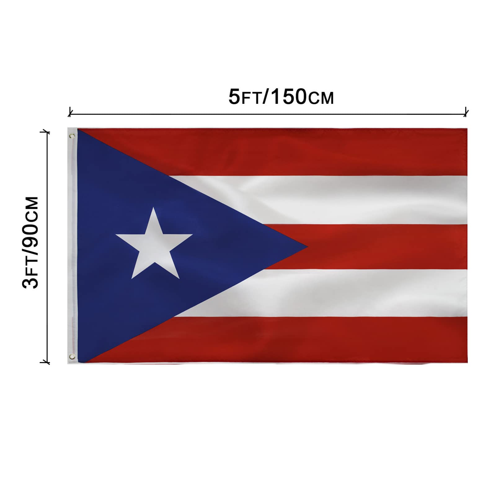 TCTOHZNG Puerto Rico flag 3x5 ft canvas header detail for stability