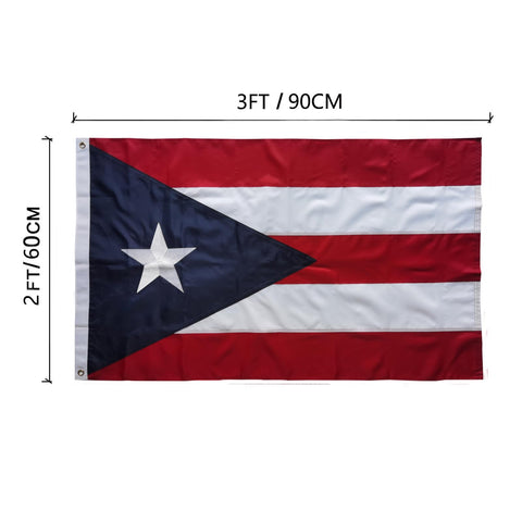 TCTOHZNG Puerto Rico flag for outdoor use with UV-resistant fabric