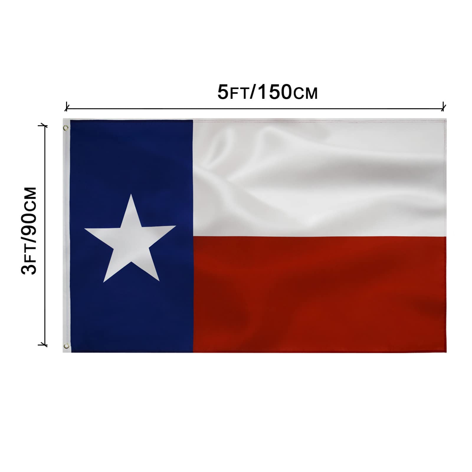 TCTOHZNG Texas flag with double-stitched edges for durability