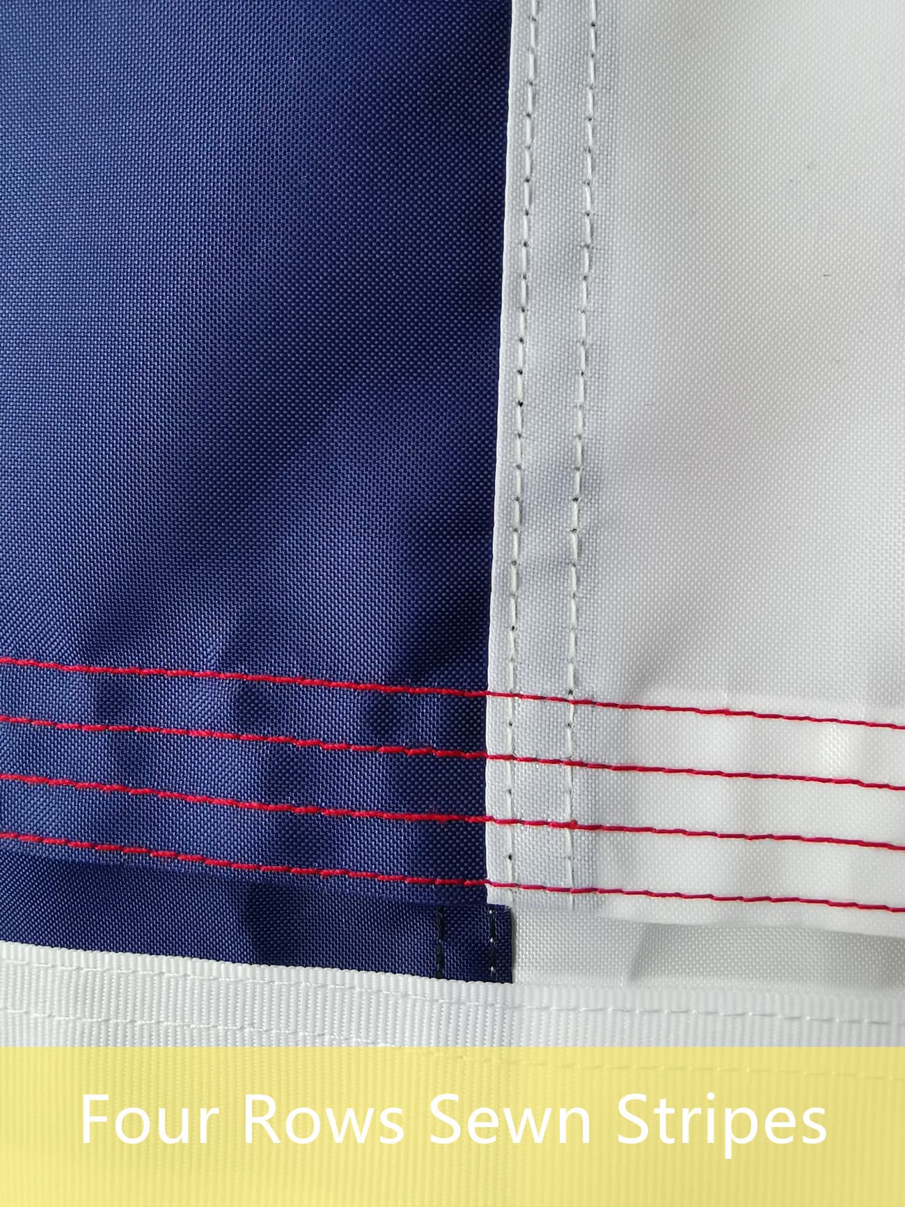 Flag ready for outdoor use, designed to resist wind and weather