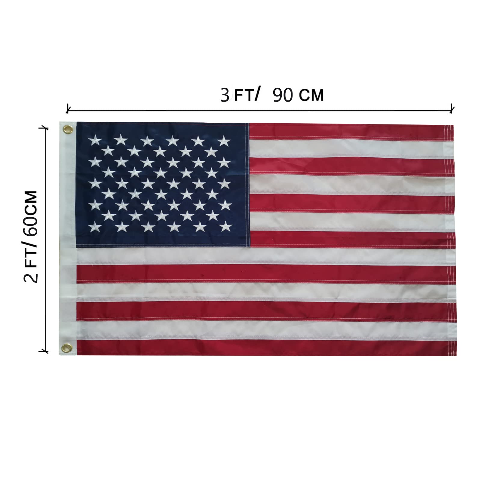 TCTOHZNG USA flag on 210D oxford cloth resists fading outdoors