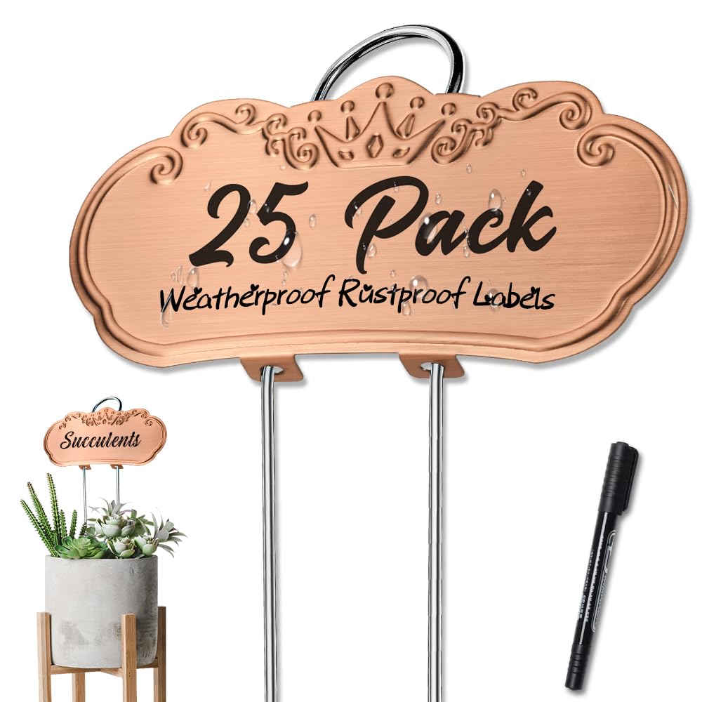 TCYPUHL metal plant labels with artistic patterns for elegant garden markers
