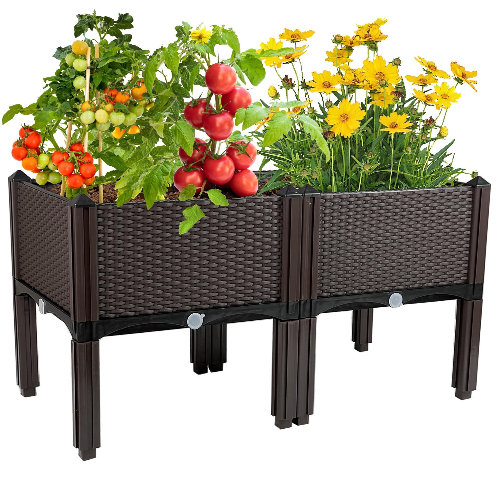TDDSS Raised Garden Bed with Legs assembly view showing easy setup for patios