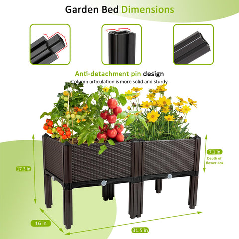 TDDSS Raised Garden Bed with Legs in use on a balcony, elevated planting accessible
