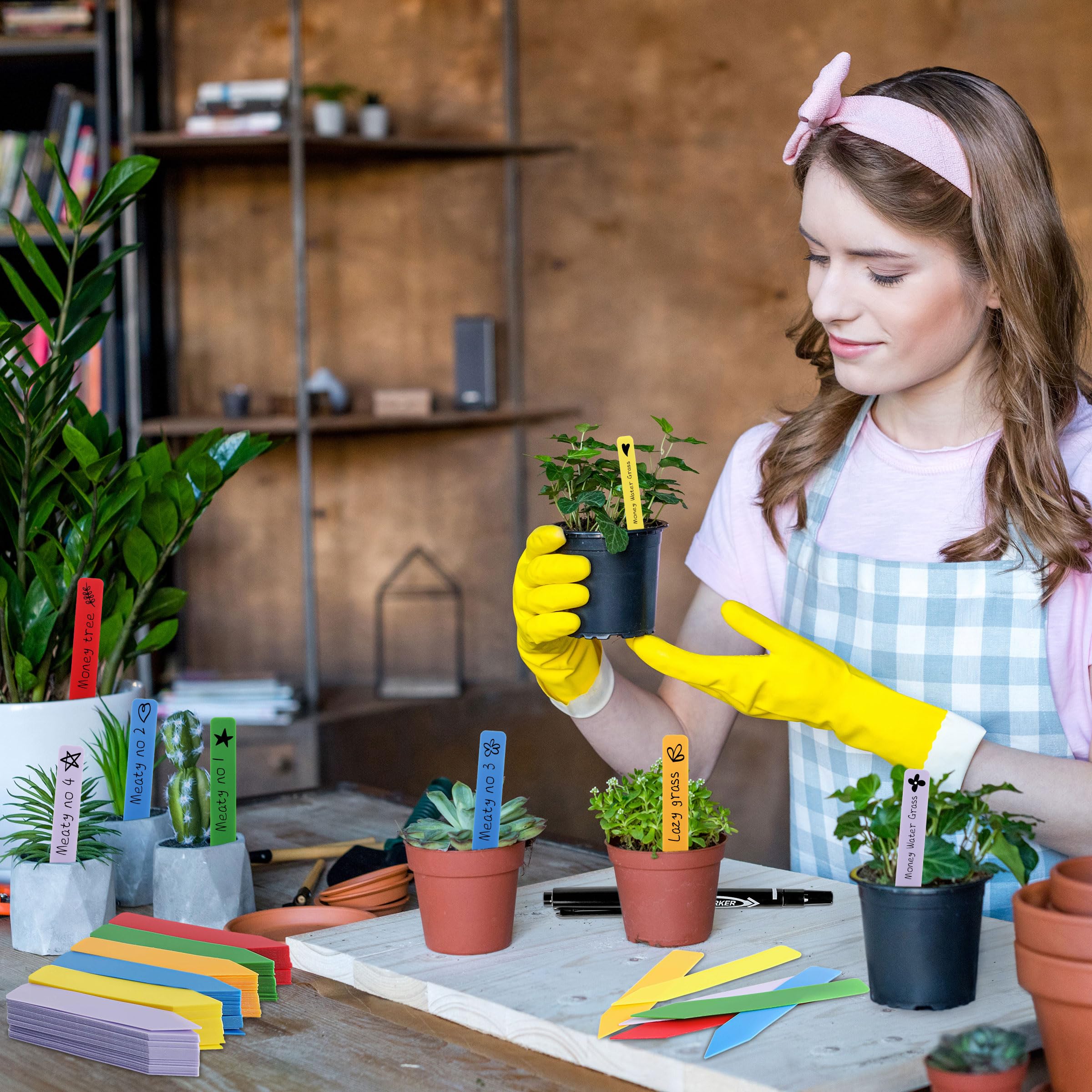 Garden tags in use, color-coded for easy plant identification by TDHDIKE.