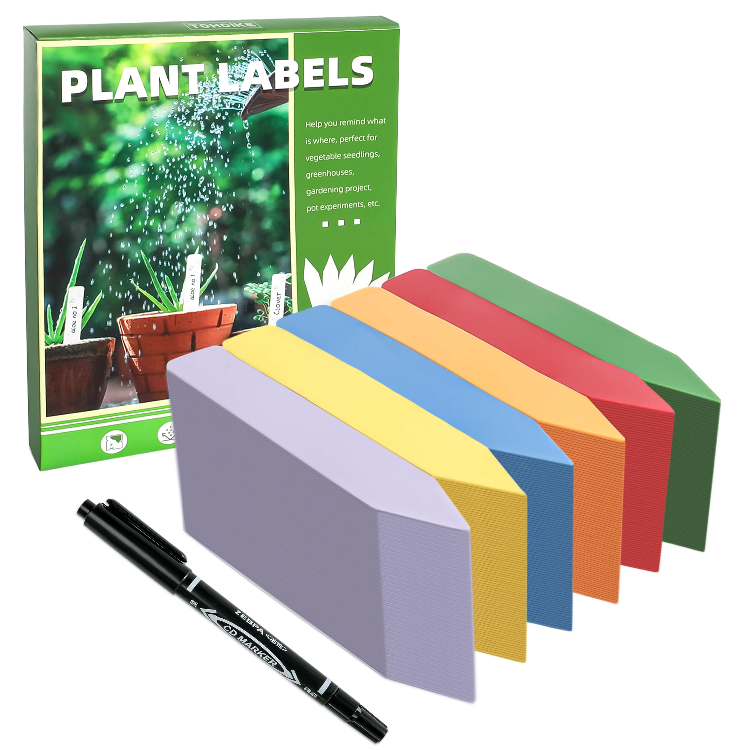 TDHDIKE 4-inch plant labels, 600-piece set for seedlings and gardens.