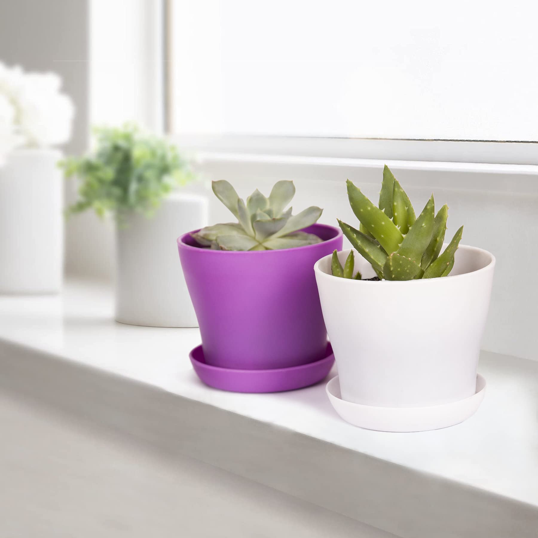 TDHDIKE purple plastic pot matte finish lightweight and durable