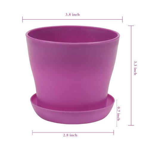 TDHDIKE purple plastic pot with pallet side view showing compact arrangement