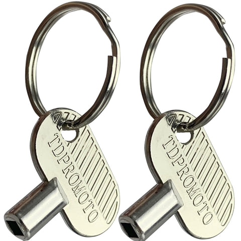 TDPROMOTO metal sprinkler key 2-pack front view for Orbit timers, durable and secure