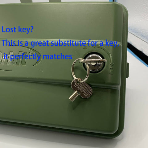 TDPROMOTO square-keyhole detail on metal key showing 1/8 x 1/8 inch fit