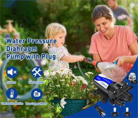 TDR Venus 110V pump installation in an RV setup for water boosting.