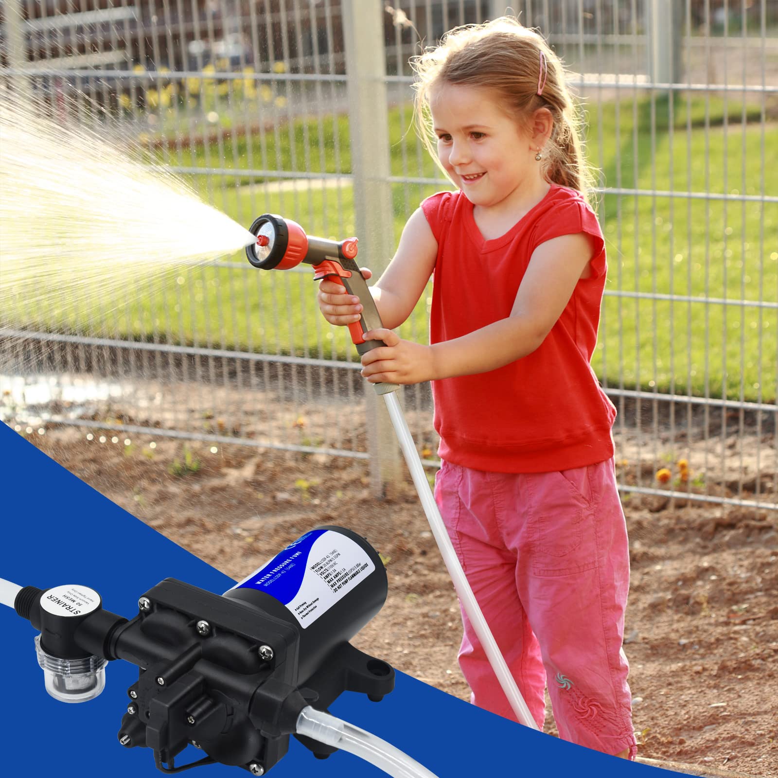TDR Venus 110V pump irrigation kit ready for garden use.