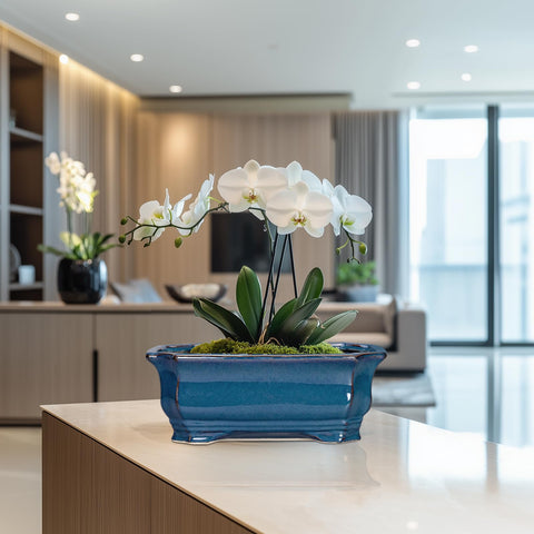 Teagas blue reactive glaze pot adds vintage charm to shelves