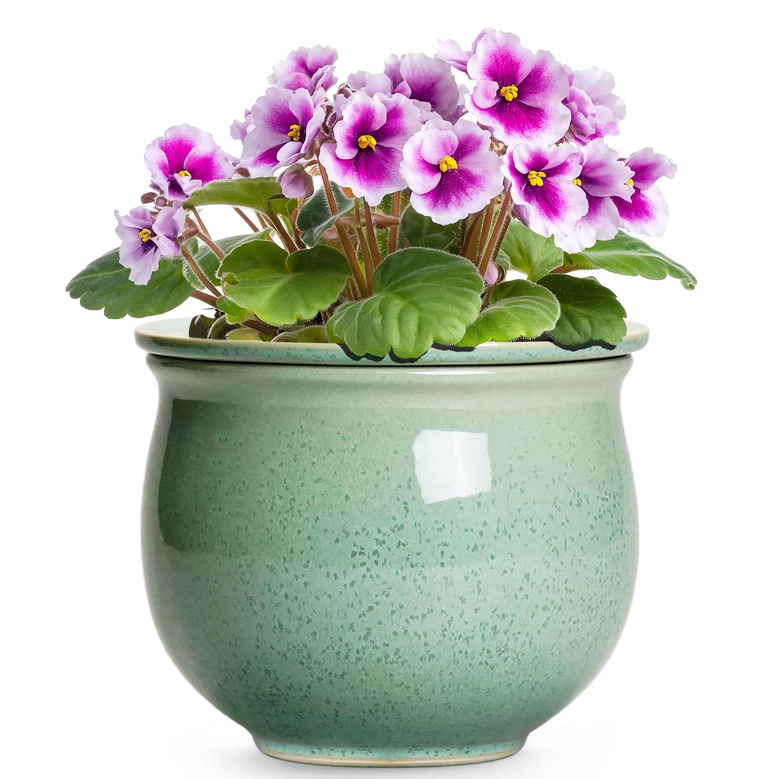 Teagas ceramic self-watering pot outer pot supports balanced hydration for easy plant care