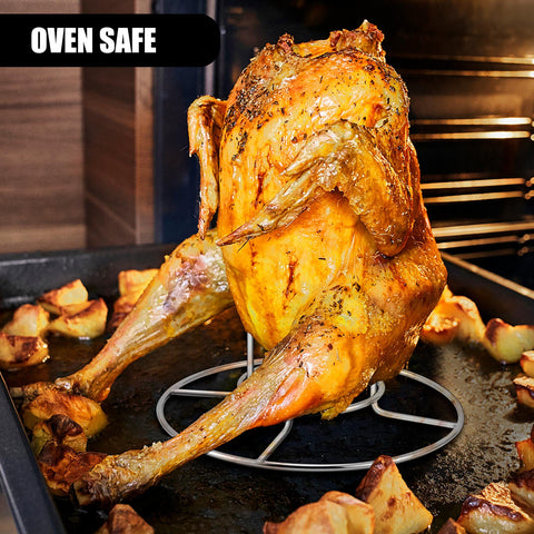 TeamFar beer-can chicken holder, easy-clean design, dishwasher safe