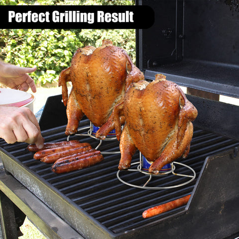 TeamFar beer-can chicken holder, compatible with grill, smoker, and oven