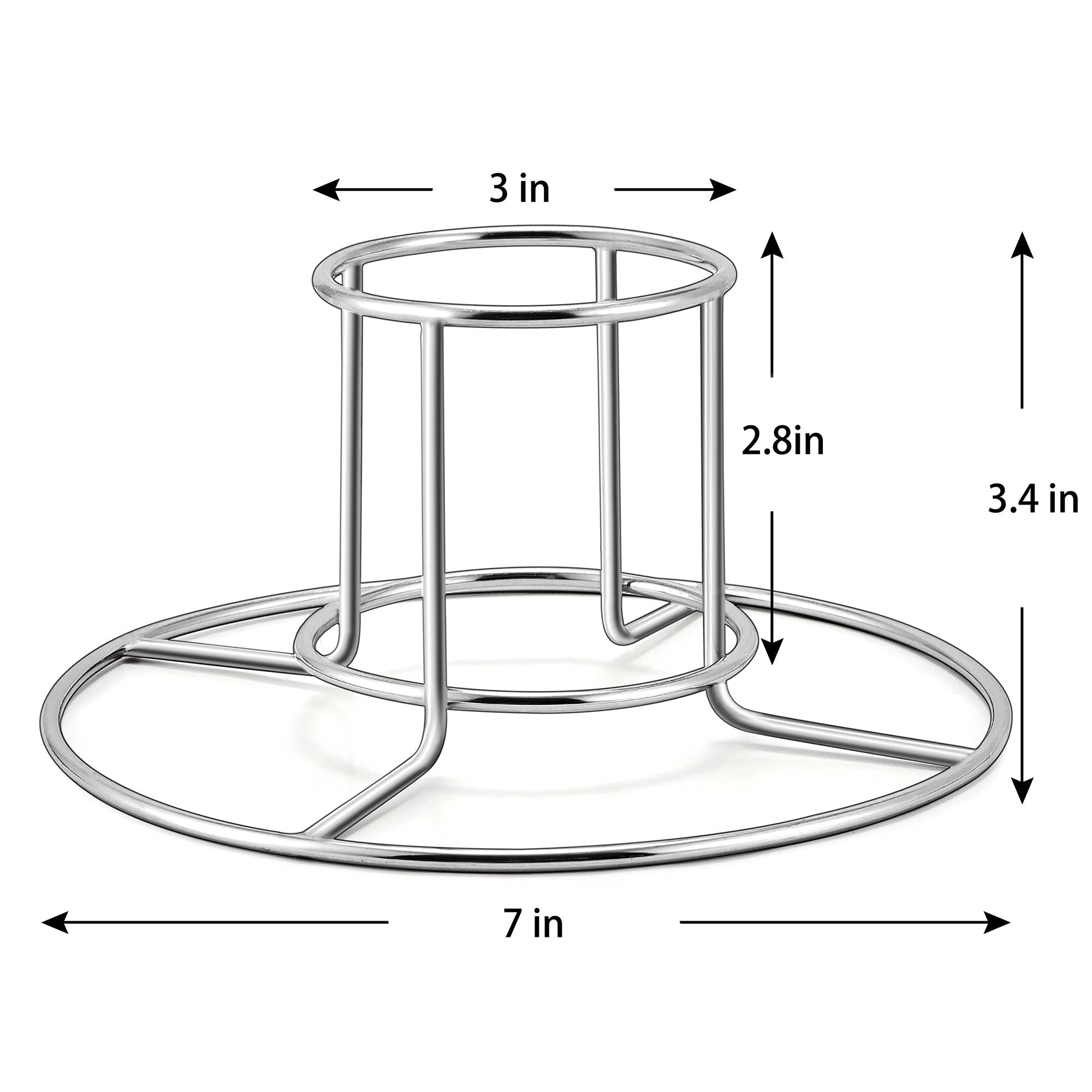 TeamFar beer-can chicken holder, side view, stable stainless steel construction