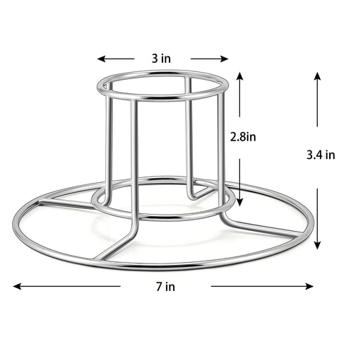 TeamFar beer-can chicken holder, side view, stable stainless steel construction