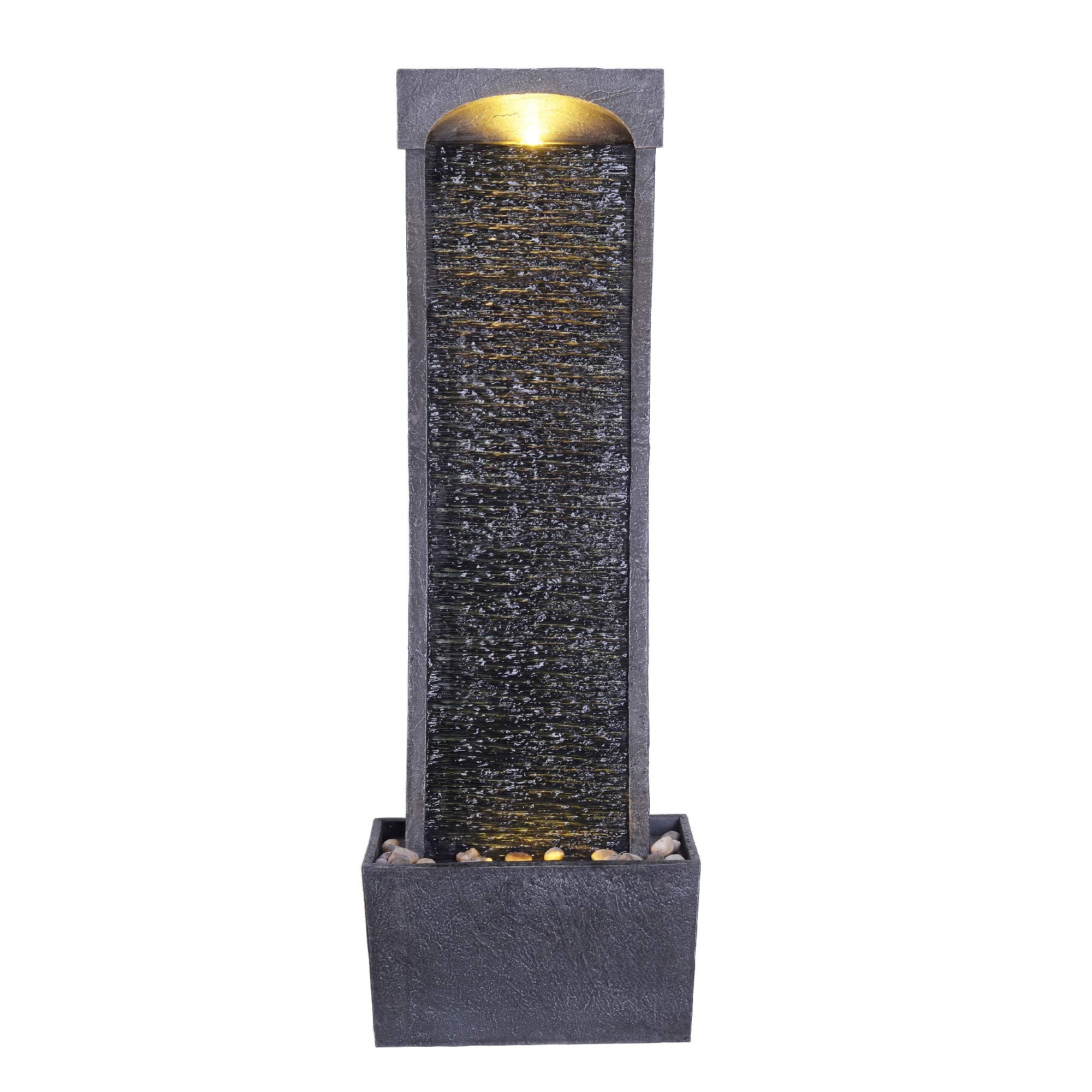 Teamson Home fountain dimensions: 13.39 L x 8.66 W x 38.58 in H.