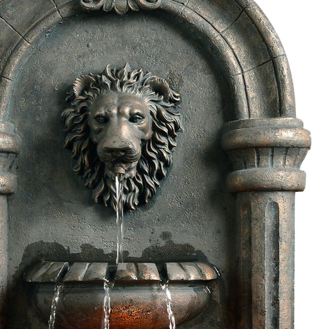 Teamson Home Lion Head Wall Fountain built-in pump ensures smooth water flow.