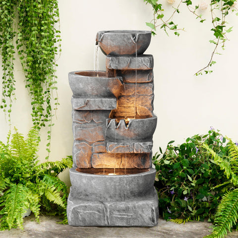 Teamson Home stone gray finish adds rustic charm to any outdoor space.
