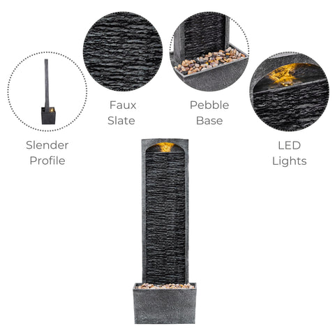 Teamson Home weatherproof polyresin fountain resists rust for long outdoor use.