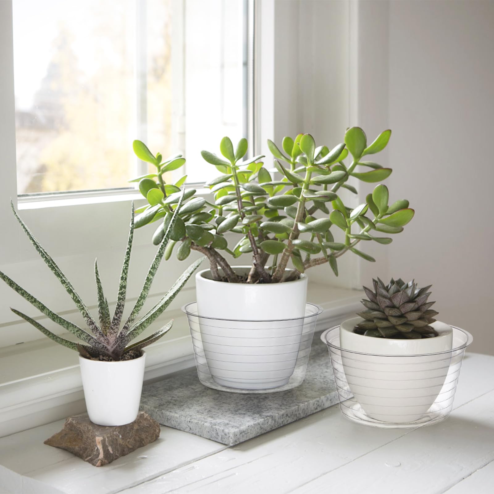 Tebery compatible with most pots, highlighting overflow containment.