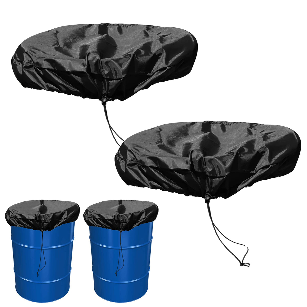 TECARATE 55-gallon drum cover with universal fit shields barrels from rain and sun.