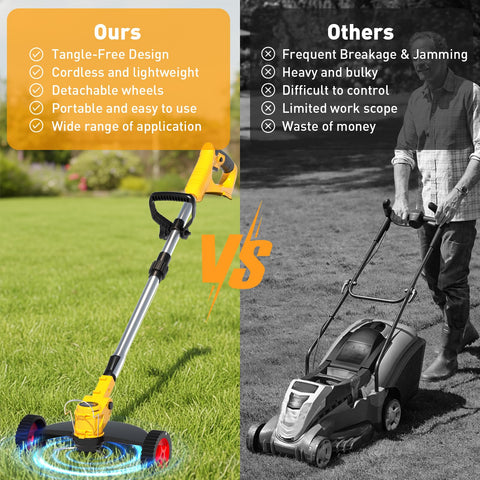Tecboy 20V handheld leaf blower clears debris from driveways and gutters.