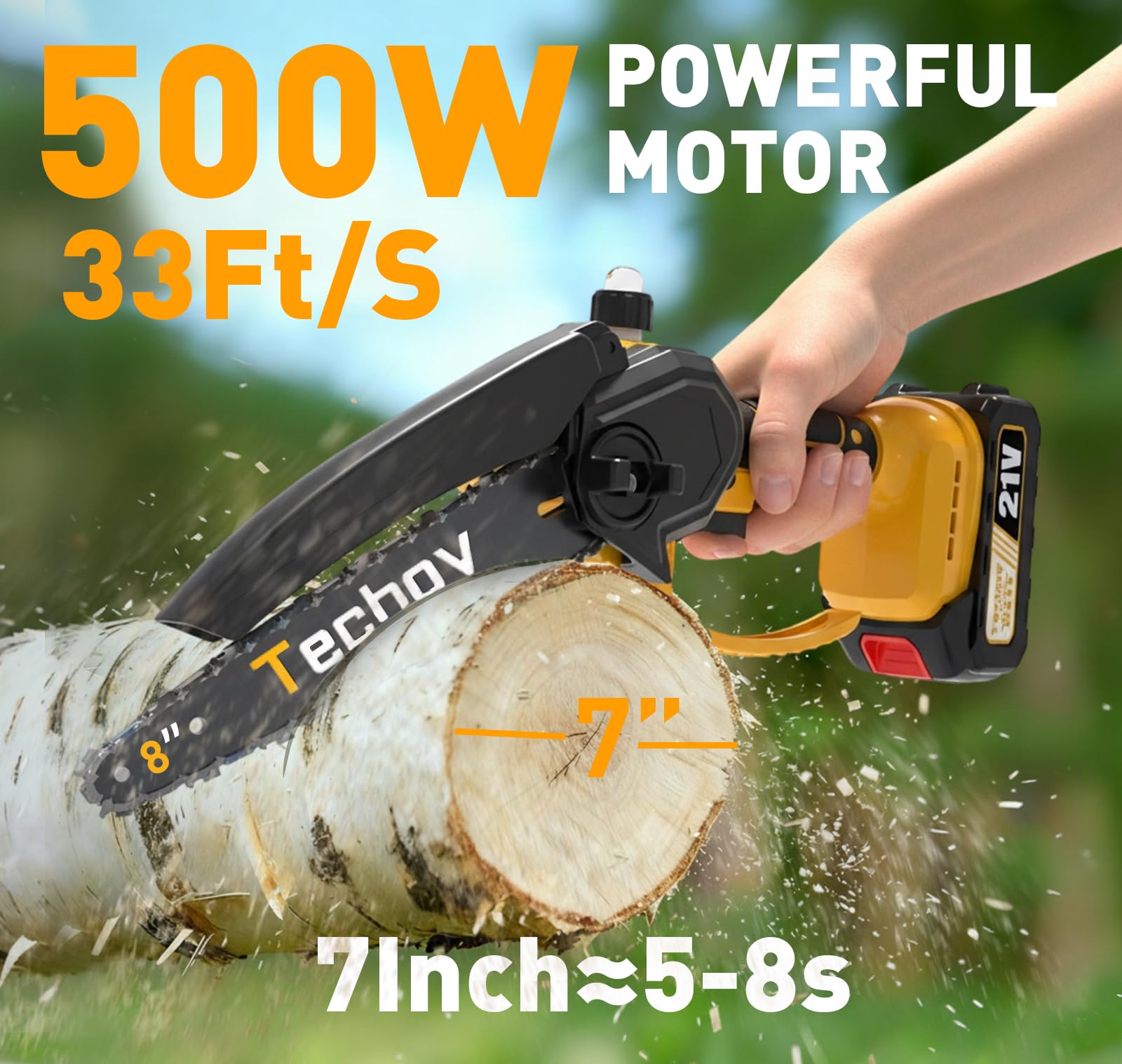 Tecboy 6 inch mini chainsaw 2 in 1 ideal for light cutting and trimming