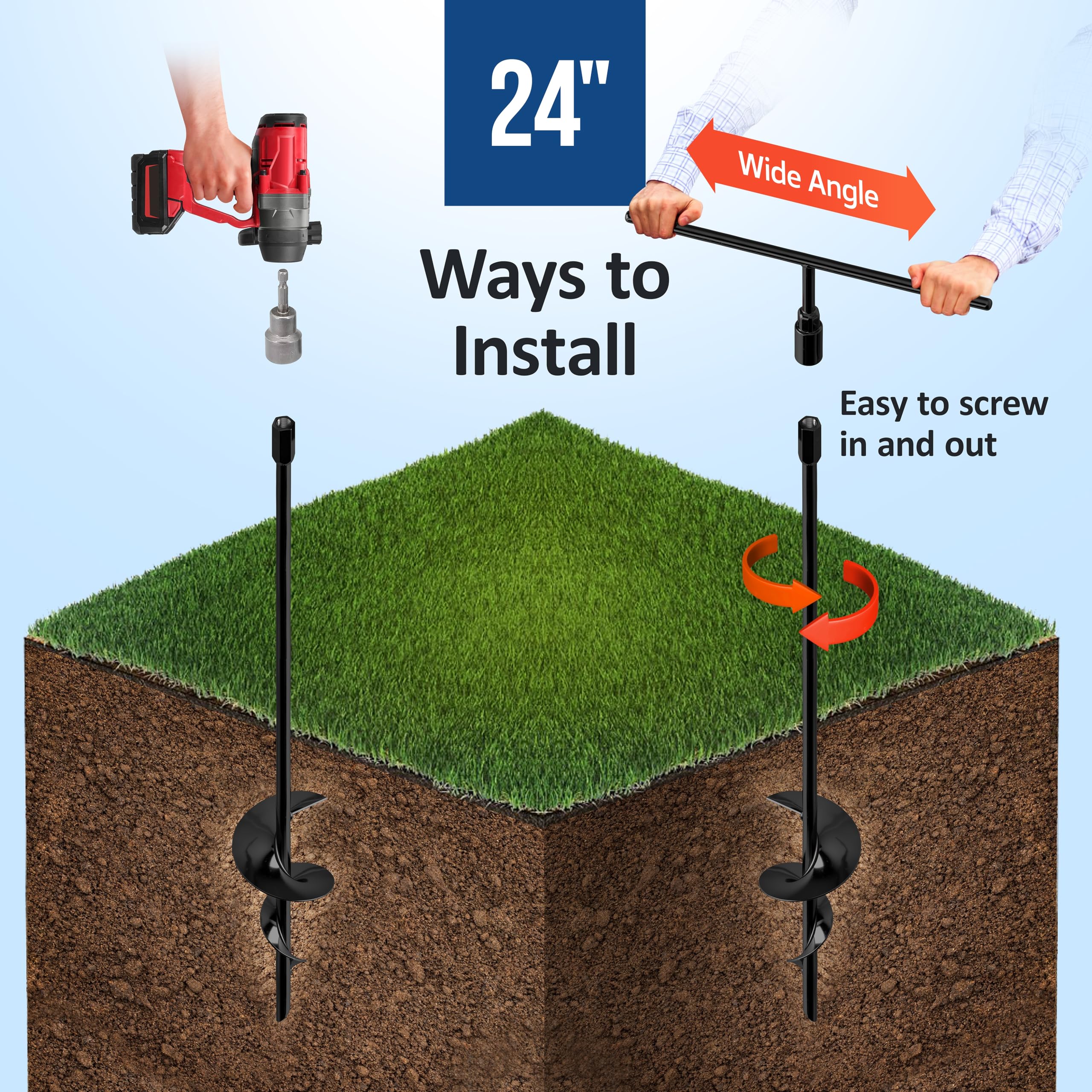 TECH2EACH high-wind anchors prevent movement in windy conditions