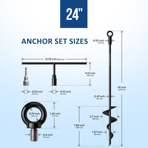 TECH2EACH trampoline tie-down anchors ideal for playsets