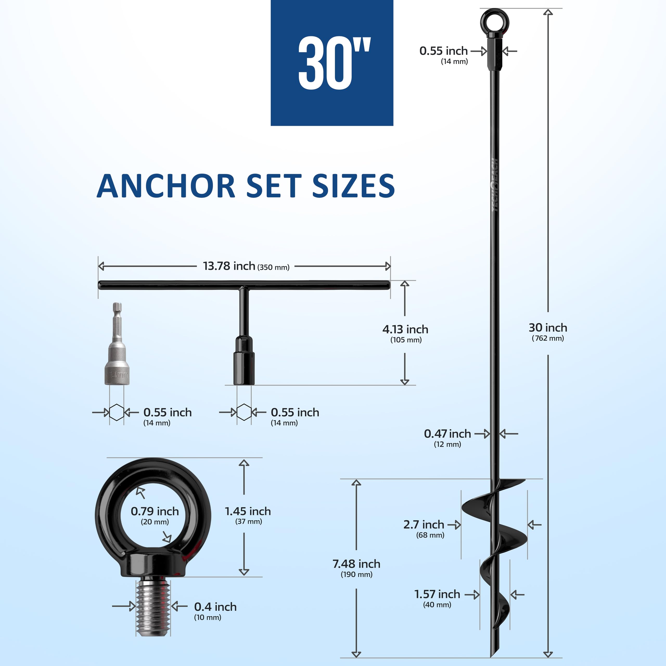 Tech2Each tree stake supports large trees and outdoor installations.